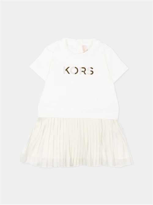 Abito bianco per neonata MICHAEL KORS | R30553ORO CHIARO